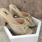 Rhinestones Ladies shoes with Heels Slip